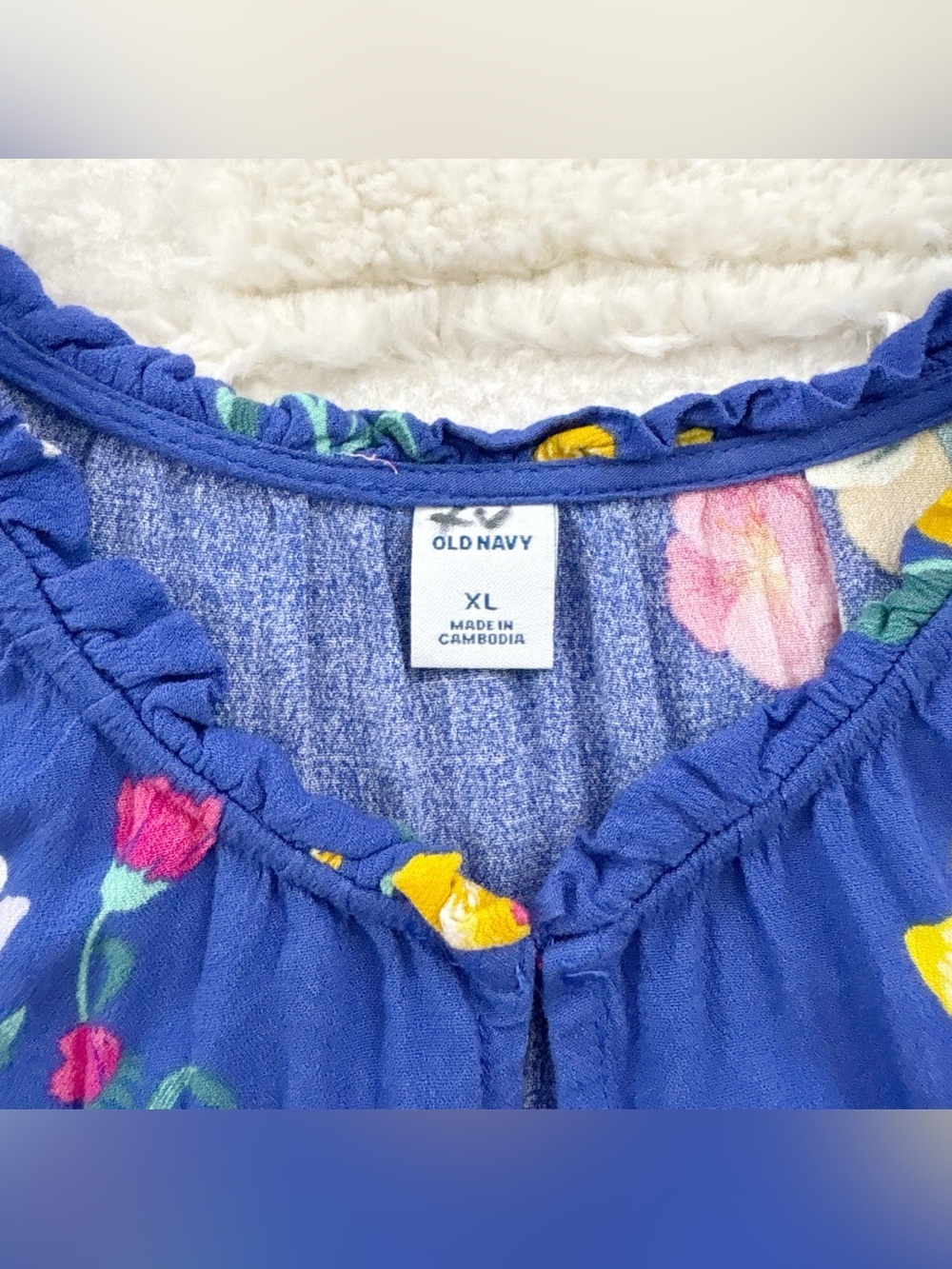NWT Old Navy Floral Waist Defined Ruffle Trim Dress XL - Picture 6 of 14